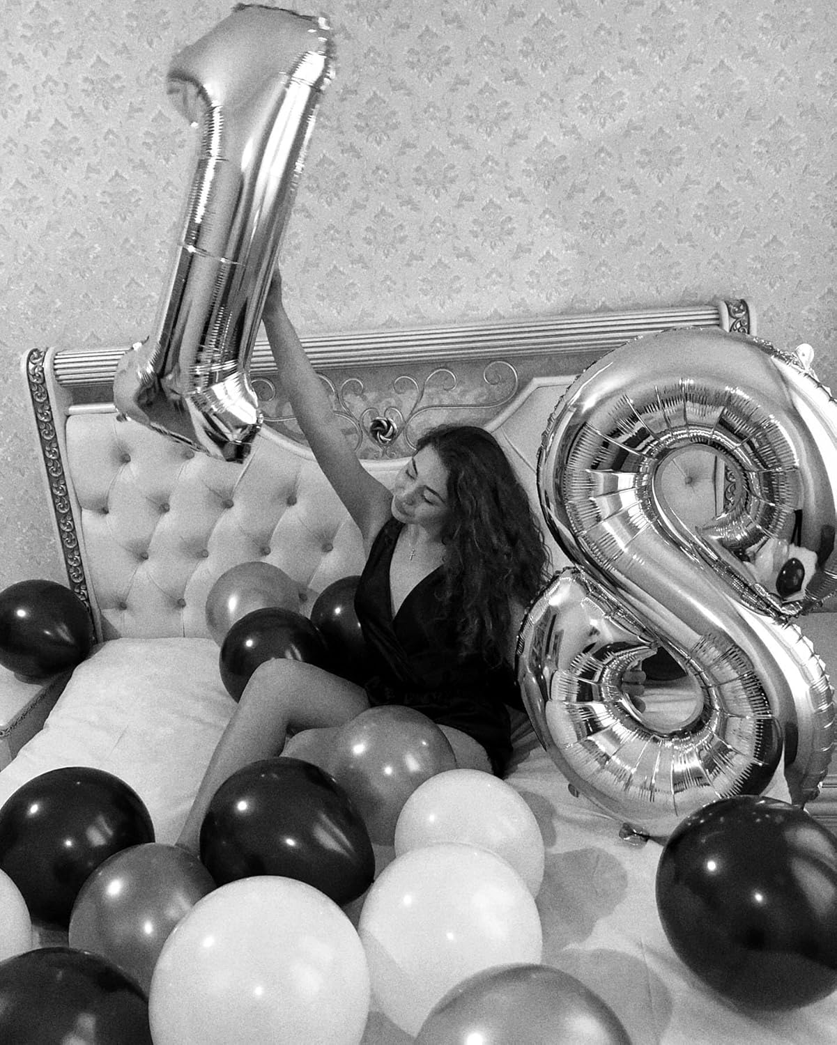 Silver 8 Balloon - 40 Inch Number Balloon for 8th Birthday Celebrations | Perfect for Boys & Girls