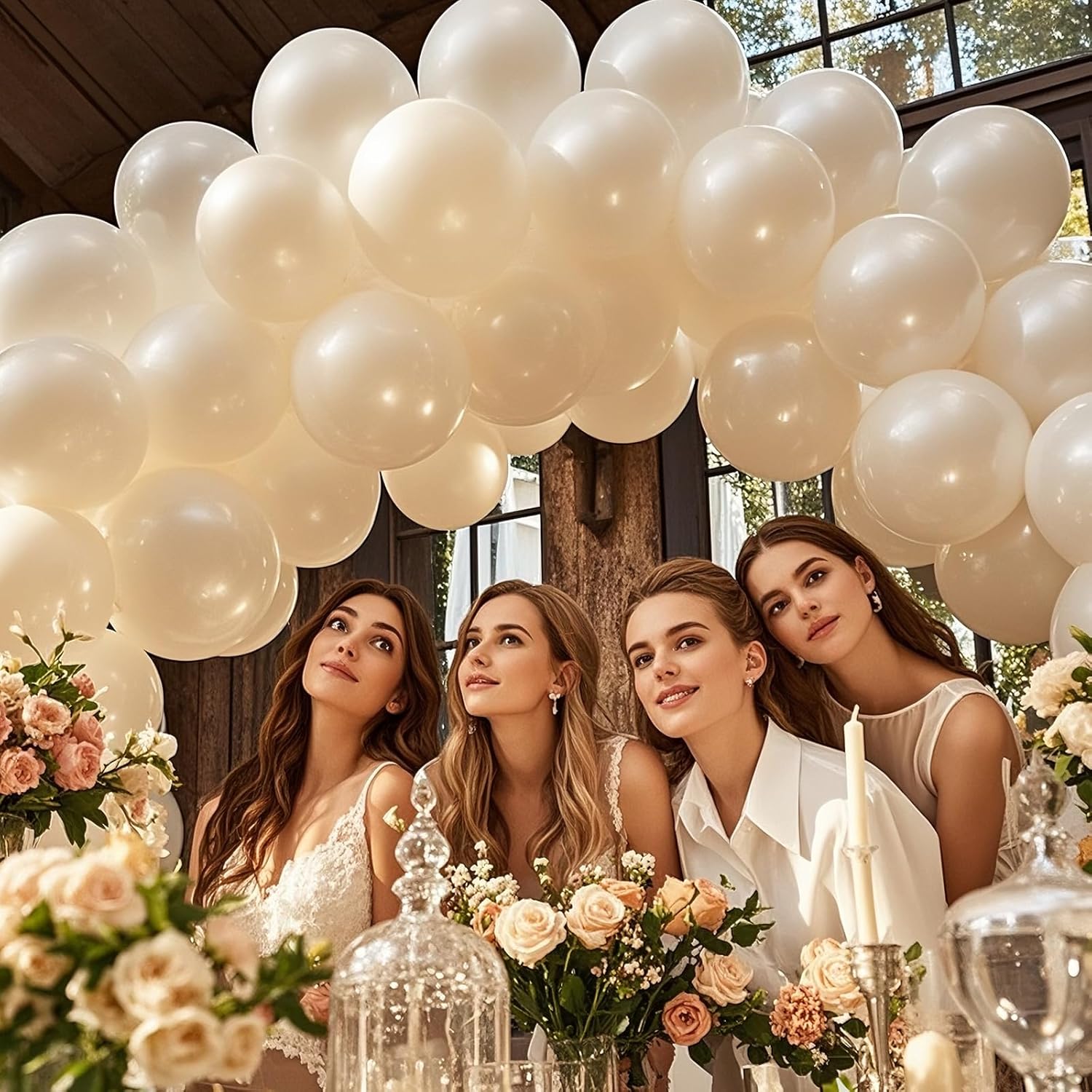 Pearl White Balloons - 12 Inch Latex Party Balloons for Weddings, Showers & Celebrations