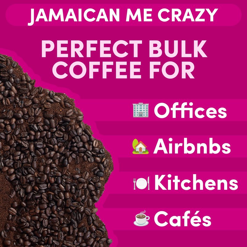 Sarasota Coffee Whole Bean Jamaican Me Crazy | Medium Roast Gourmet Flavored Coffee Beans | Low Acid, Mold Free, Specialty Grade Bulk Beans | 5lb (80 oz)
