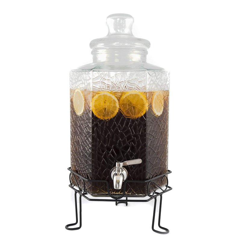 Redfern 2.5 Gallon Glass Beverage Dispenser Stainless Spigot and Stand
