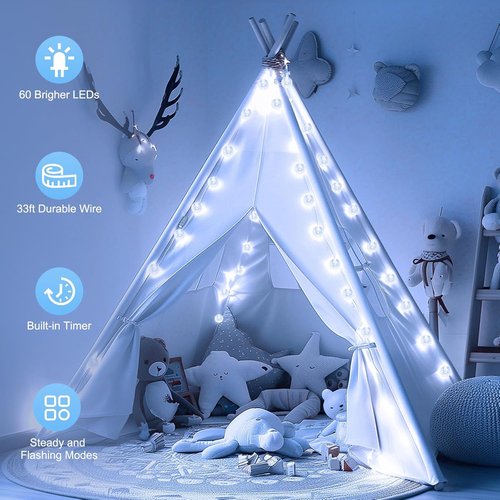 Minetom Crystal Globe String Lights - 33 Ft 100 LED Waterproof Fairy Lights with Remote & Timer | Ideal for Bedroom, Patio & Party Decor