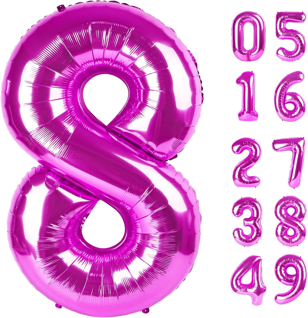 Rosy Purple Number 8 Balloon - 40 Inch Birthday Decorations for Girls | Perfect for 8th Birthday Parties