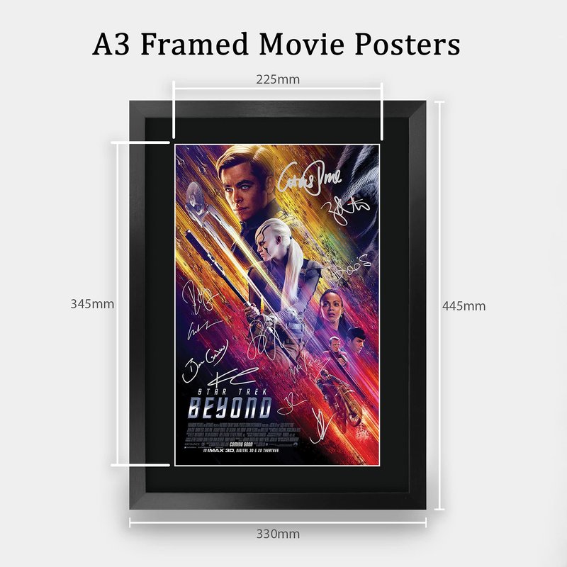 HWC Trading Star Trek Beyond The Cast 16 x 12 inch Framed Gifts Printed Poster Signed Autograph Picture for Movie Memorabilia Fans - 16" x 12" Framed