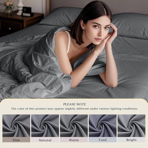 FreshCulture Queen Fitted Sheet - Premium Hotel-Quality Microfiber | Ultra Soft & Breathable - Dark Grey