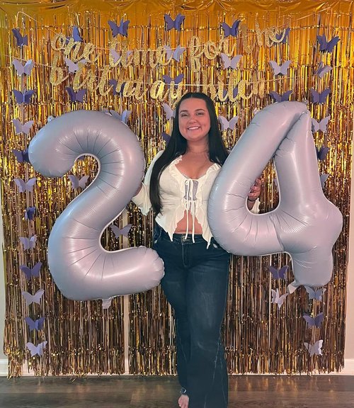 2 Numbers Balloon - 40 Inch Cream Purple Birthday Decor | Perfect for 2nd, 12th, 21st Parties & Celebrations