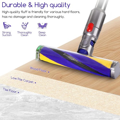 Dyson V15 Soft Roller Brush Bar - Compatible Handheld Vacuum Parts with 2 HEPA Filters