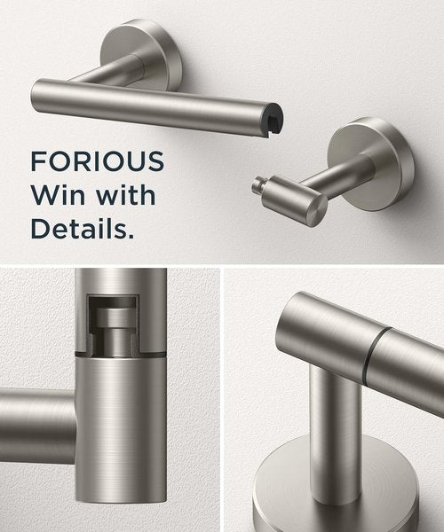 FORIOUS Toilet Paper Holder - Stainless Steel Rustproof Double Post Pivoting Design for Bathroom