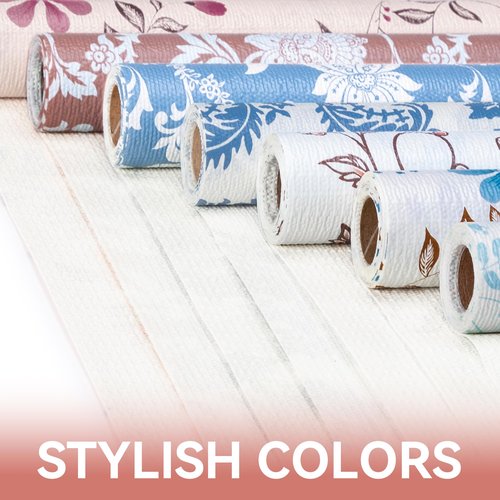 RAY STAR Shelf Liner, Non Adhesive Pink Floral Kitchen Cabinet Liner for Pantry Drawer Vanity, Strong Grip Non Slip, Shelf Liners for Kitchen Cabinets Cupboard 18 Inch x 8 FT (4 Rolls)