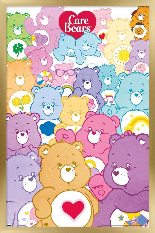 Care Bears - Group Wall Poster, 22.4L" x 14.7W", Gold Framed Version