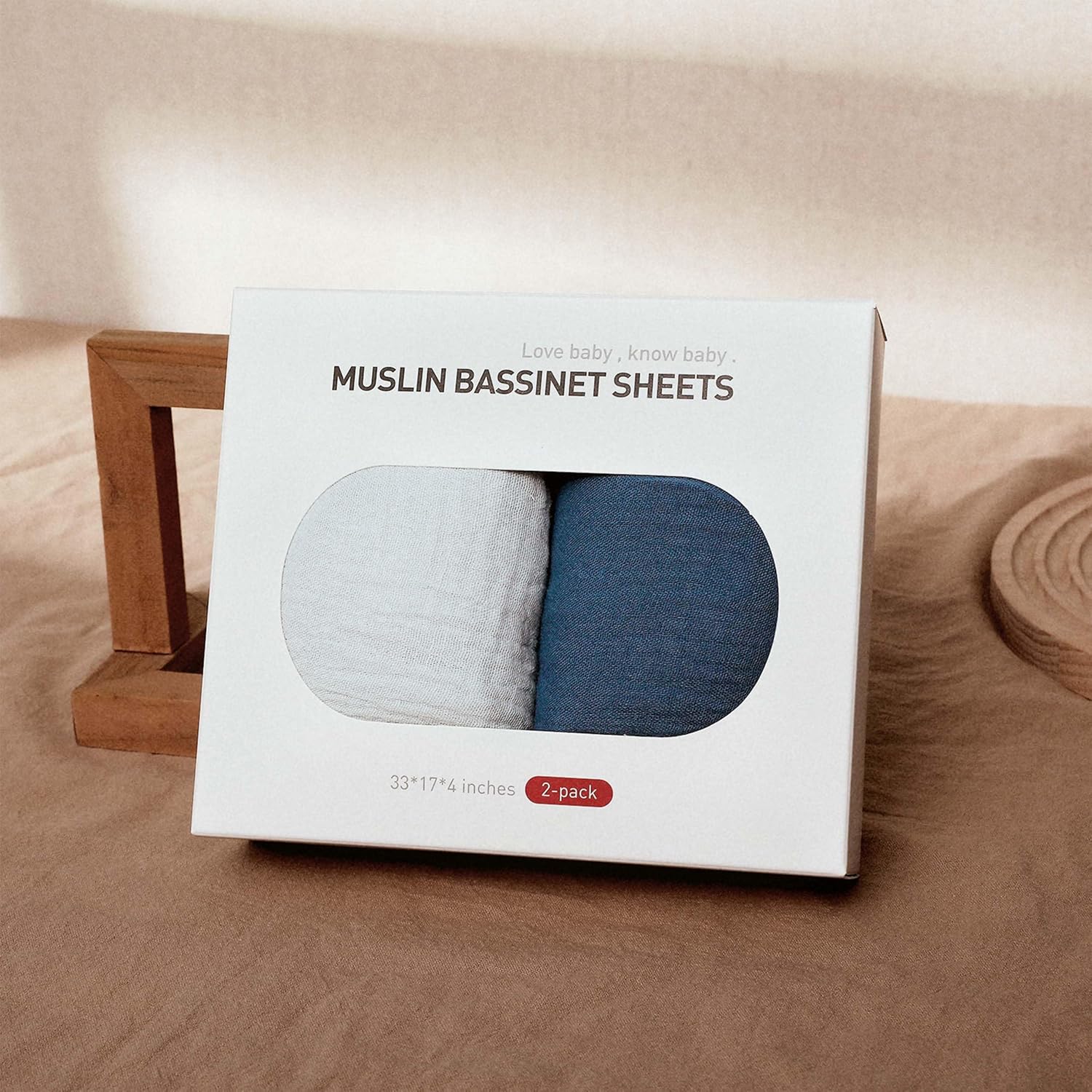 Skiennix Muslin Bassinet Fitted Sheets - Soft, Breathable Cotton Baby Mattress Set | 360° Elastic Fit, Universal Design