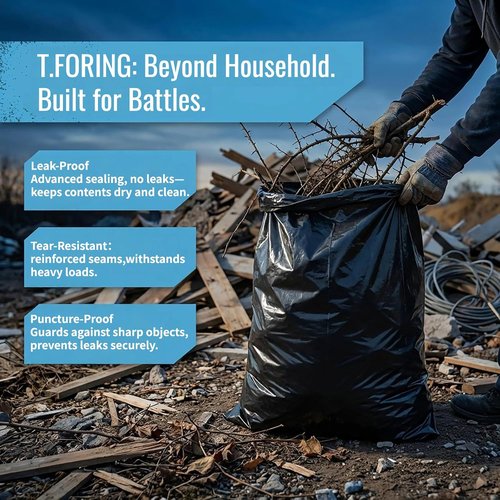 Black Trash Bags | 20-25 Gallon | 120 Count Large Kitchen Garbage Liners - Unscented & Durable