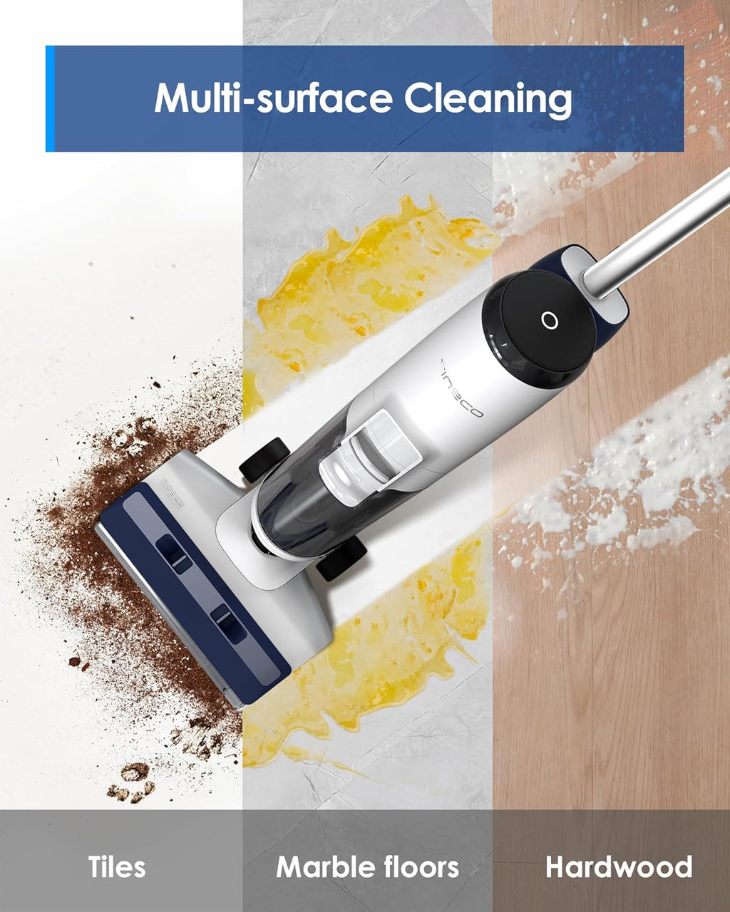 Tineco iFLOOR 5 Breeze Cordless Wet Dry Vacuum - One-Step Cleaning for Hard Floors | Lightweight & Self-Cleaning
