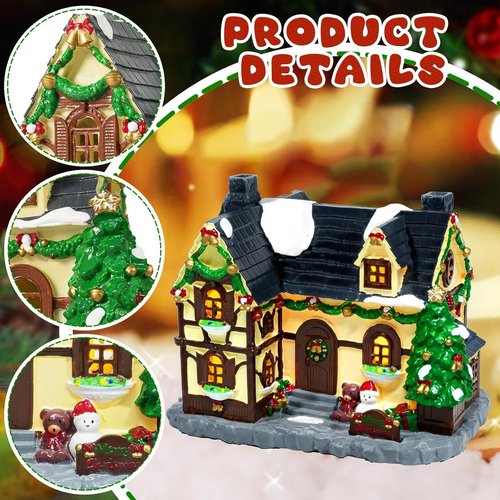 Hand-Painted Christmas House by [Brand Name] - Collectible Village Decor with Snowman | Festive Holiday Display