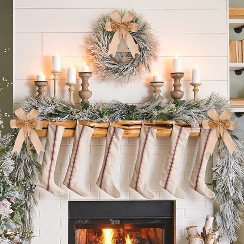 Hongsome Burlap Jute Hemp Rope Bows - Rustic Farmhouse Craft Decor for Gifts & Wreaths | 2 Pack