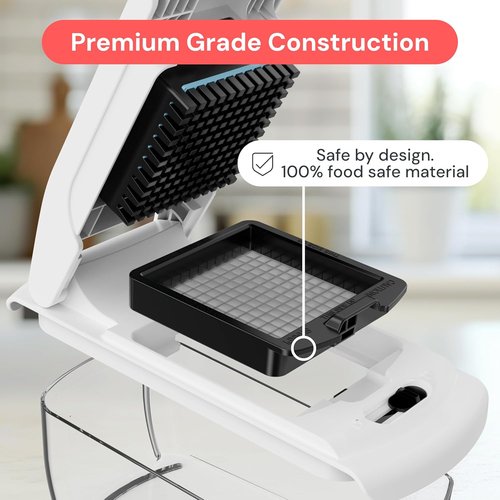 Fullstar Vegetable Chopper & Mandoline Slicer - 8-in-1 Kitchen Gadget with Container & Julienne Feature | White