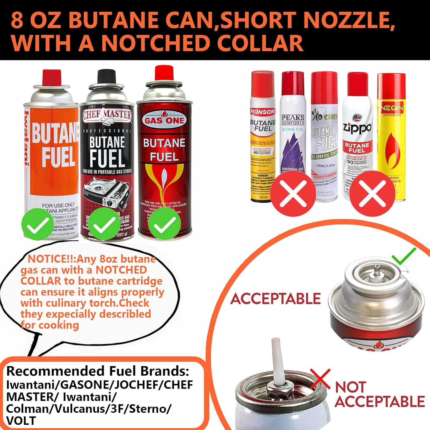 Professional Culinary Butane Torch by [Brand Name] - Adjustable Flame for Cooking & Creme Brulee | Butane Gas Not Included