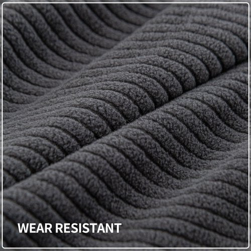 QIANMEW Couch Cushion Covers, Comfort Soft Magic Sofa Covers Washable Stretch Resistant Slipcovers for Sectional and L Shaped Seats Furniture Protectors for Pets (2 Seaters Covers, Dark Gray)