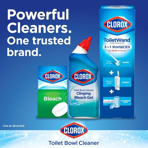 Clorox Toilet Bowl Cleaner with Bleach - Powerful Cleaning Variety Pack | 24 Ounces, Set of 4