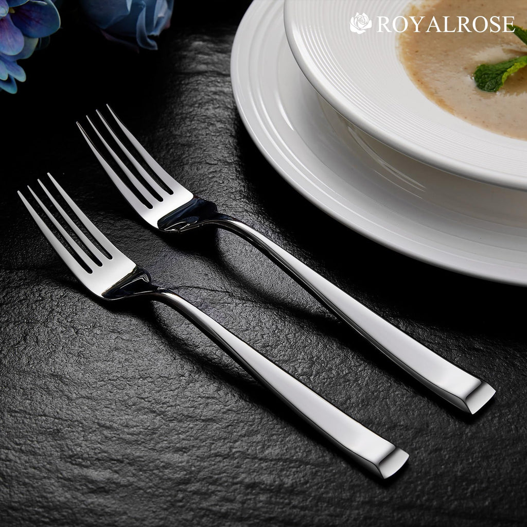 Royalrose 20-Piece Alexander Fine Silverware Set, Service for 4, 18/10 Stainless Steel, Well Made, Dishwasher Safe, Heavy Duty Flatware Set