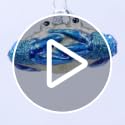 Hand-Blown Blue Crab Glass Christmas Ornament, Coastal Holiday Decor