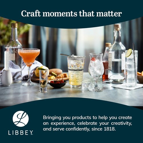 Libbey 917CD Heavy Base Rocks Glasses Set of 12, Rocks Glass Cups with Simple Lines, Elegant Old Fashioned Glass Set for Whiskey, Cocktails and More