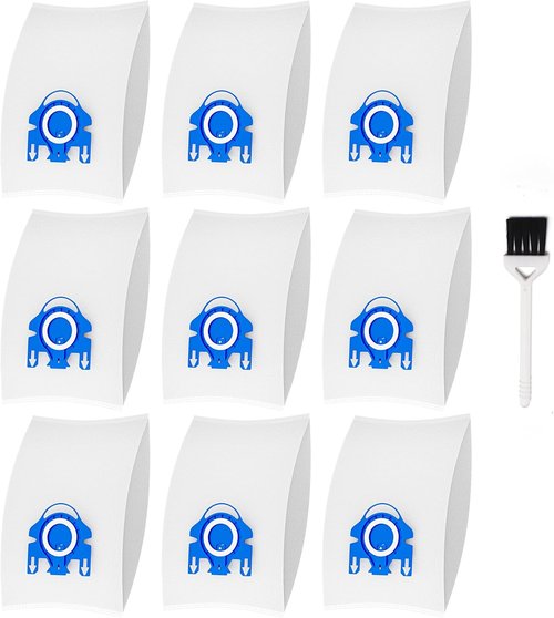 Miele Vacuum Cleaner Bags - 9-Pack 3D Efficiency AirClean Bags with Motor Protection Filters | Fits C1, C2, C3 Series
