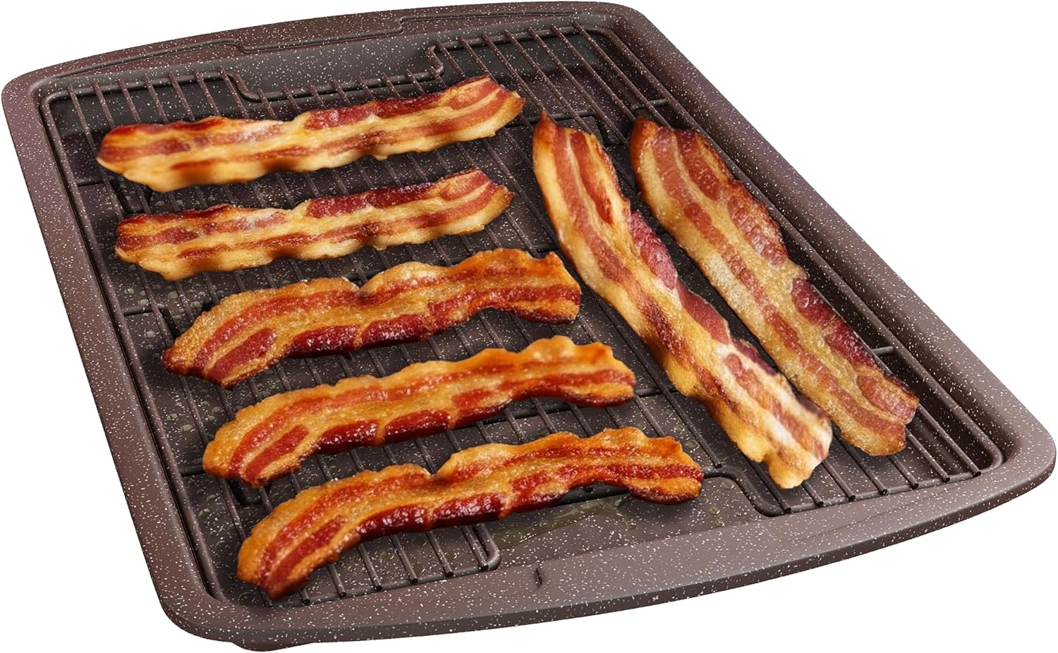 **Brown Marble Cookie Sheet Set by [Brand Name] - Nonstick Carbon Steel Pan & Cooling Rack | Oven Safe Up to 450°F**