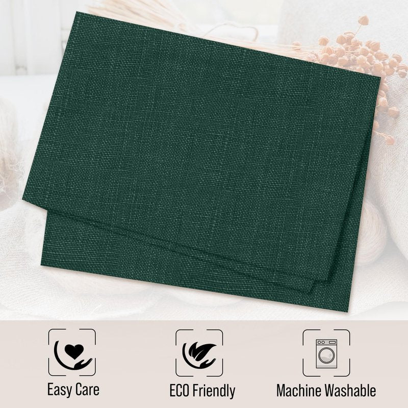 ASHLEY MADDEN Green Linen Tablecloth 60 x 90 | 100% Pure Linen Table Cloth | Perfect Table Linens for Christmas, Thanksgiving, Parties, Everyday | Linen Rectangular Tablecloth