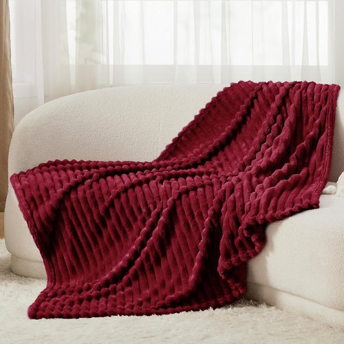 Bedsure GentleSoft Twin Blanket - Cozy Red Throw for Women & Girls, 66x90 Inches