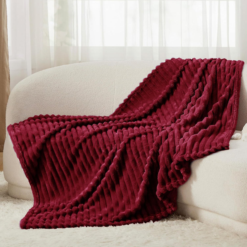 Bedsure GentleSoft Fleece Blanket - Cozy Red Throw for Couch, Perfect Size 60x80 Inches