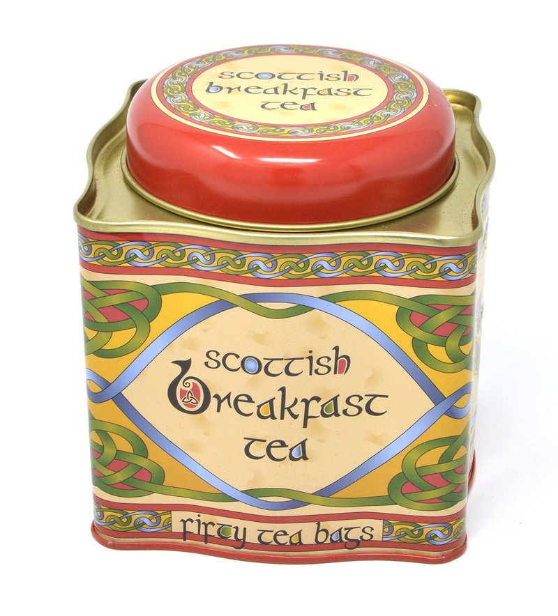 Royal Tara Scottish Thistle Tea Set Gift - Bone China Mug, Breakfast Tea, and Teabag Holder