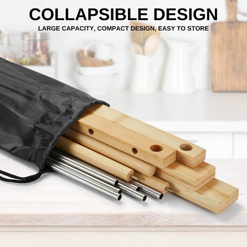 MUMSUNG Pasta Drying Rack, Large 304 Stainless Steel Drying Rack Collapsible 15.7x15.7x15 inch with Handle for Homemade Fresh Pasta Noodle Spaghetti, Design for Easy Storage