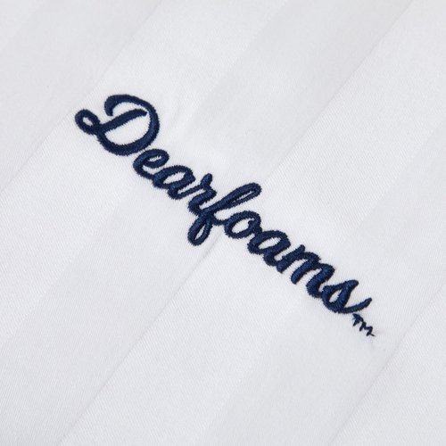 Dearfoams Bed Pillows - Luxurious Cotton Stripe Down Alternative | Set of 2 Standard/Queen Size, Supportive for All Sleep Positions