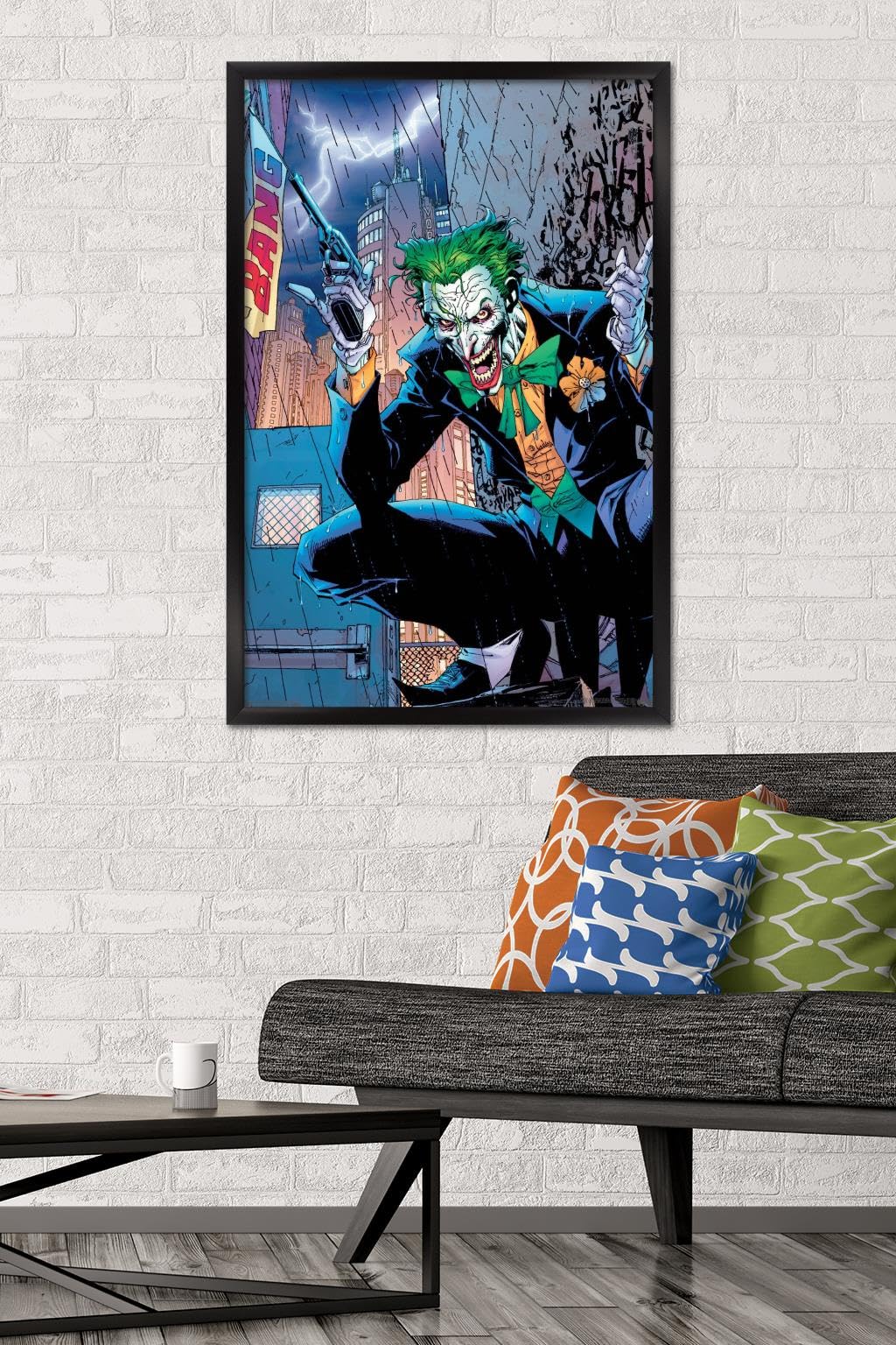 Trends International DC Comics - The Joker - Bang Wall Poster, 22.375" x 34", Black Framed Version