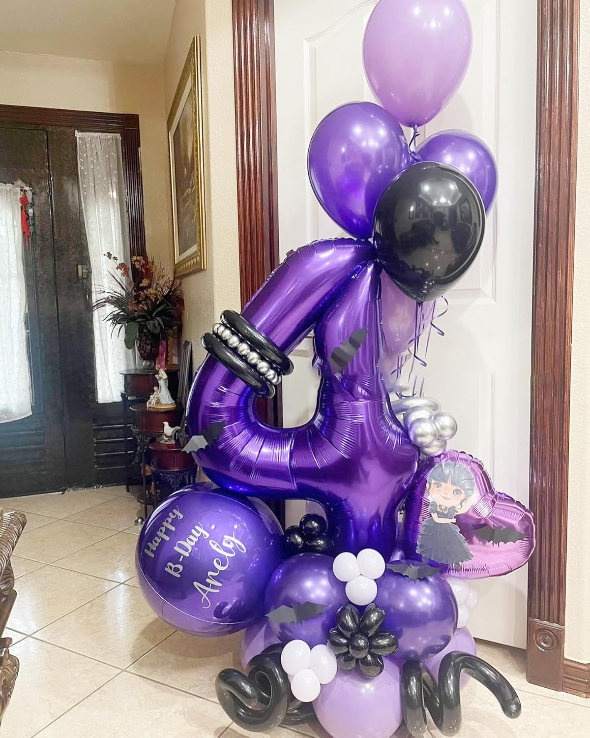 Purple Number 3 Balloon - 40 Inch 3rd Birthday Celebration Decor for Kids & Adults