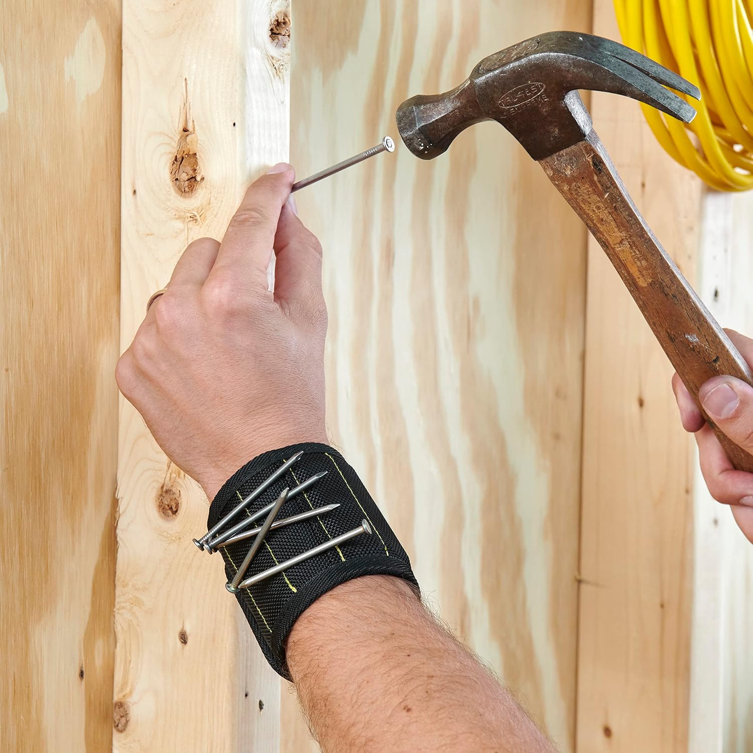 Wrap-It Storage MagSnap Magnetic Wristband - Black Tool Belt & Screw Holder - Perfect Gift for Dad
