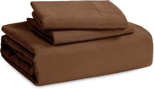 Bedsure Brown Duvet Cover Set - Extra Soft Cotton-Like Polyester, Full Size 3 Pieces, 80x90 Inches with Zipper Closure & 2 Pillow Shams
