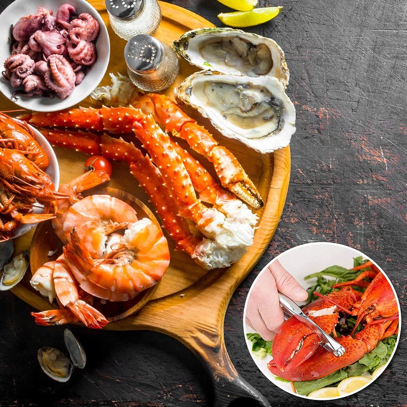 Nut Crackers for Crab Legs - 12 Pack Crab Leg Crackers, Zinc Alloy Nut Crackers and Picks, Premium Seafood Tool Kit, Food-Grade Stainless Lobster Crackers