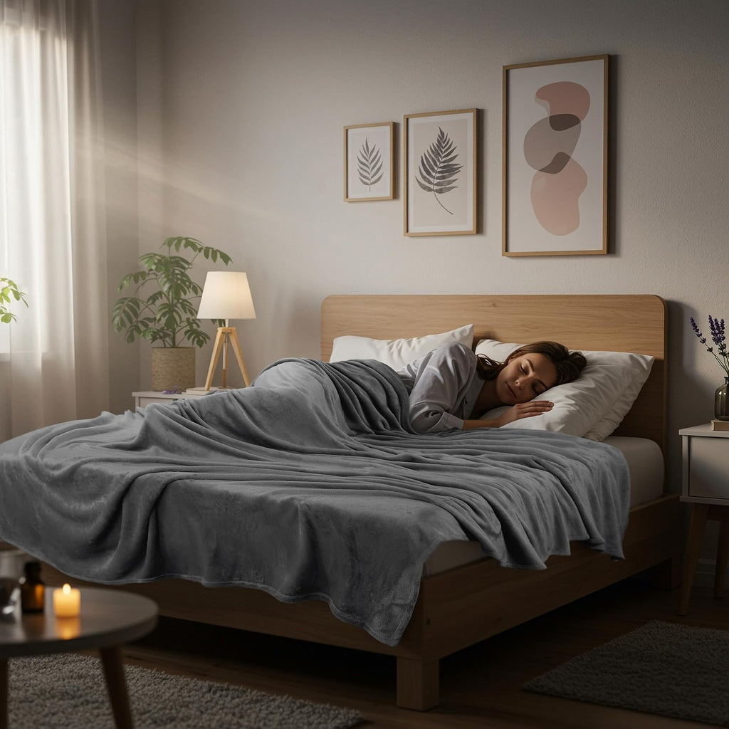 Utopia Bedding Fleece Blanket - Twin XL Grey 300GSM Luxury Soft Microfiber | Anti-Static & Cozy (90x76 Inch)