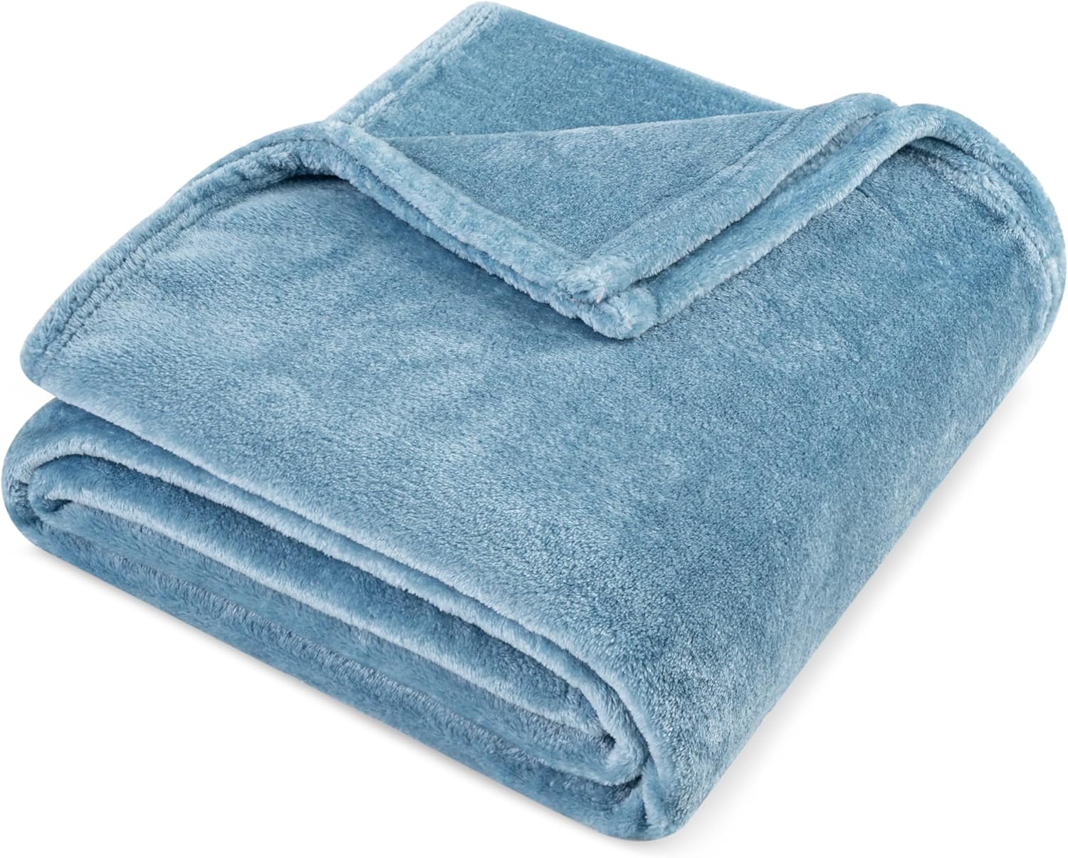 PAVILIA Fleece Throw Blanket - Dusty Blue Super Soft Flannel for Couch | Cozy 50x60 Luxury Plush Blanket