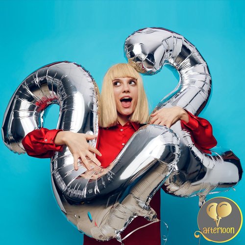 AFTERLOON® Jumbo 40 Inch Pink Foil Number 7 Balloons - Perfect for 7th Birthday Parties & Celebrations
