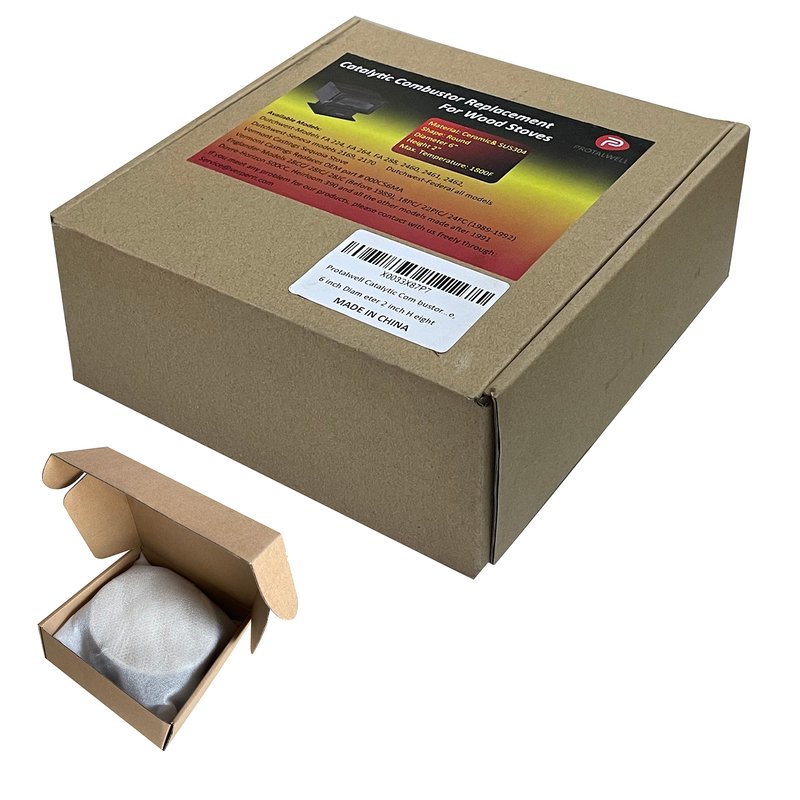 Protalwell Wood Stove Catalytic Combustor, 6" Round Ceramic Catalytic Combustor Replacement for Dutchwest & Englander & Dovre Wood Burning Stoves