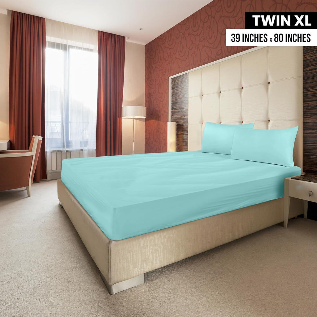 Utopia Bedding Twin XL Fitted Sheets - Soft Brushed Microfiber with Deep Pockets - Spa Blue (Pack of 2)