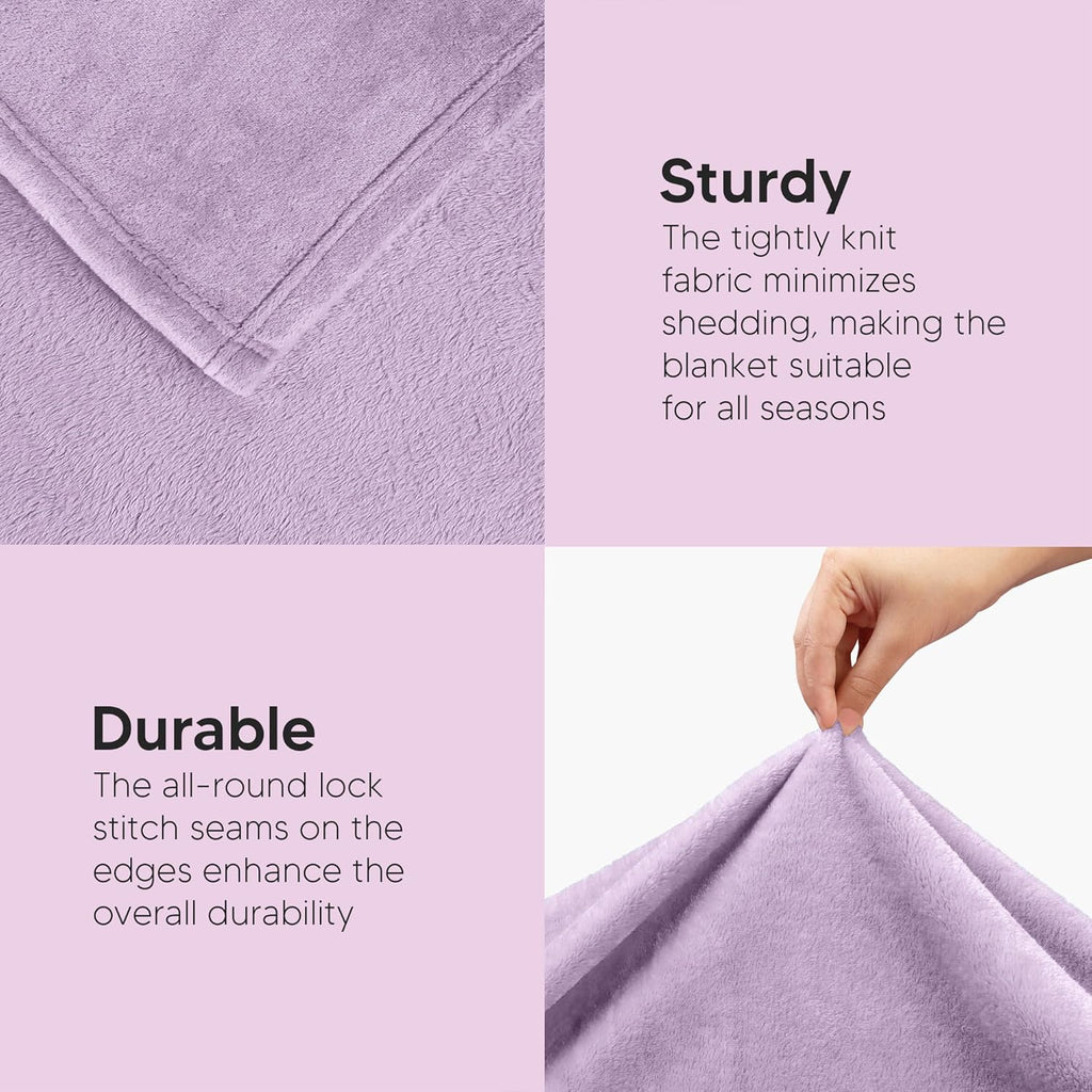 Utopia Bedding Fleece Blanket - Luxury Soft Microfiber Twin Size in Lilac | 300GSM Anti-Static (60x80 Inch)