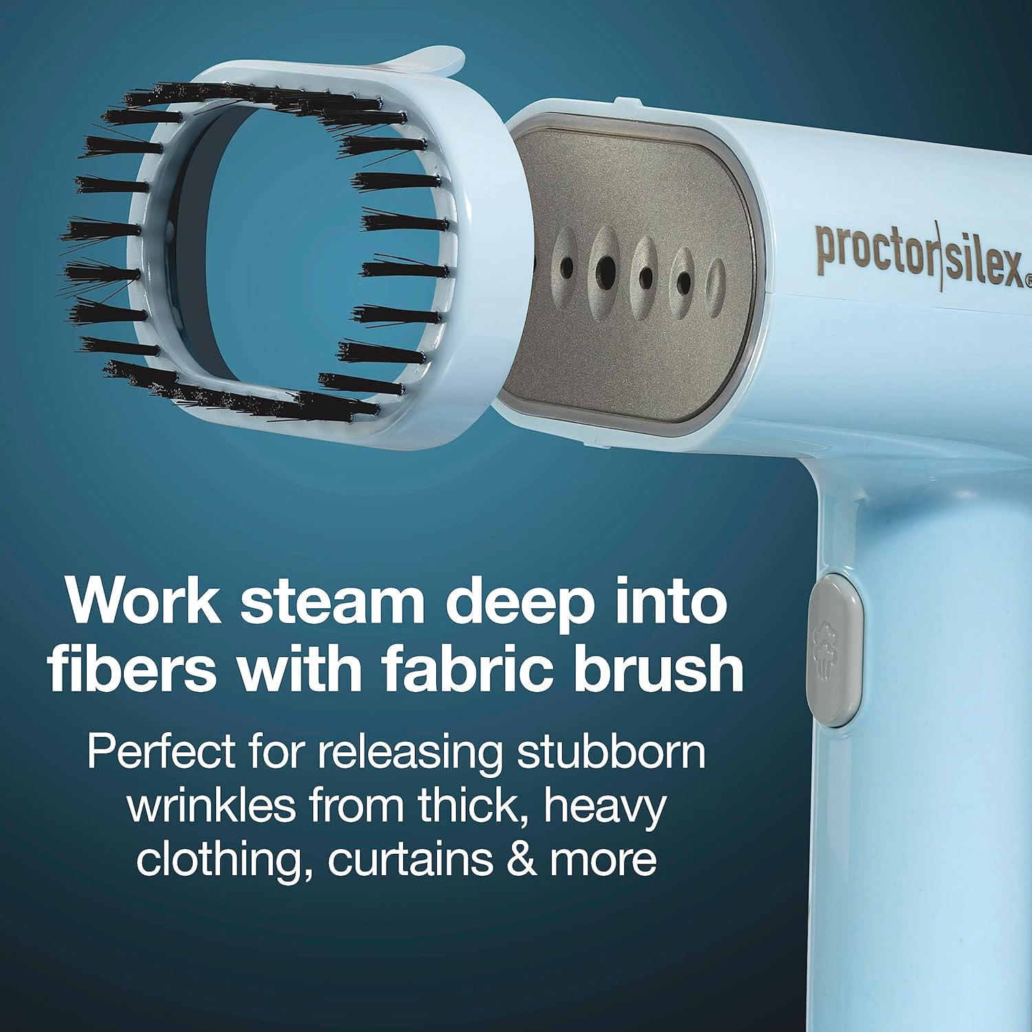 Proctor Silex Travel Iron & Garment Steamer - Portable 1200W, Ready in 45 Seconds, 7-Minute Use, Blue