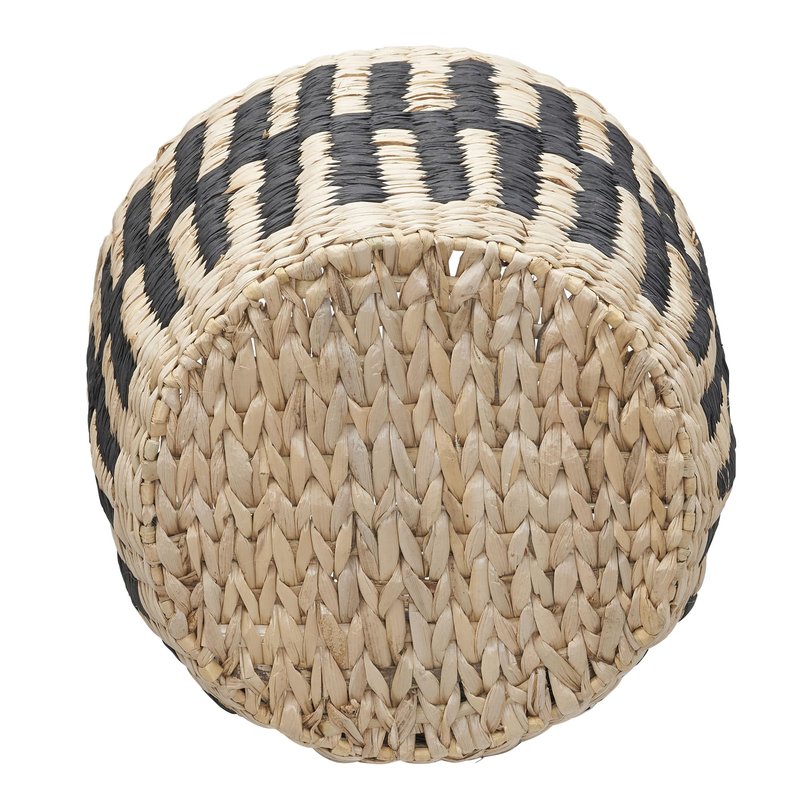Household Essentials Cattail and Paper Pillar Basket, Natural and Black