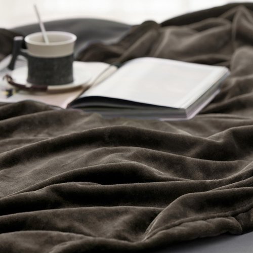 Bedsure GentleSoft Fleece Throw Blanket - XL 300GSM Plush & Cozy for Bed, Sofa, Travel | Brown 50x70 Inches