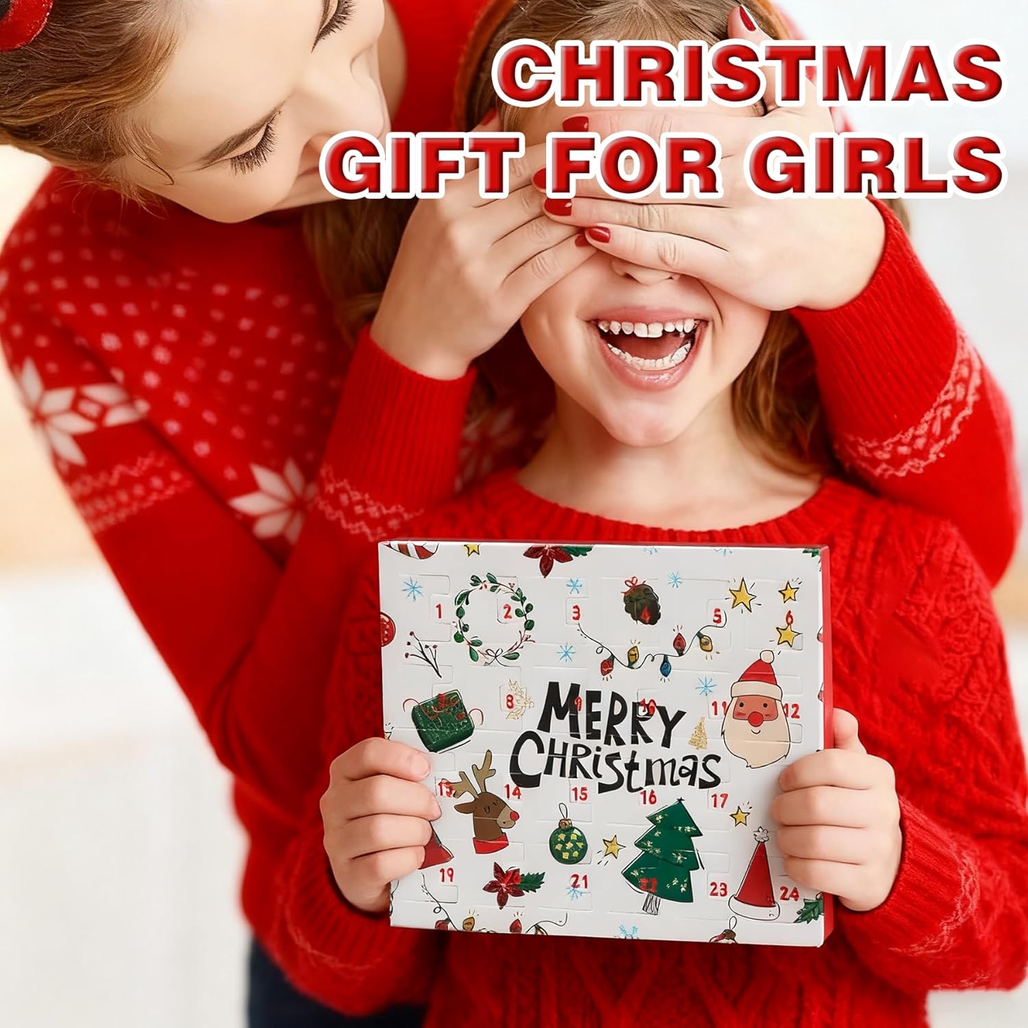 Skiennix Christmas Advent Calendar Bracelets 2025 - 24-Day DIY Jewelry Kit with 22 Charms & 2 Bracelets for Teens & Kids