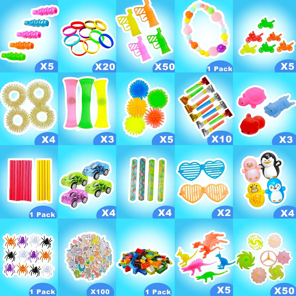 Skiennix 1000 Pcs Kids Party Favors - Fidget Toys Pack for Stress Relief & Classroom Prizes | Bulk Sensory Gifts