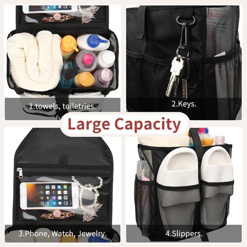 Ethereal Hanging Mesh Shower Caddy - Portable Large Capacity Bag for College Dorms & Gym Essentials